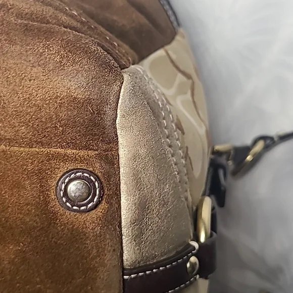 Coach Patchwork Patent Suede Signature C Jacquard Shopper Tote # F06Q-10388 - Picture 16 of 16